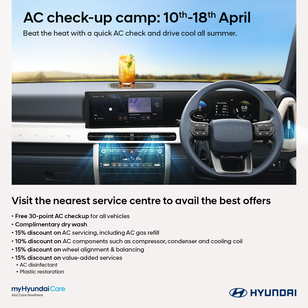 Hyundai Motor India Limited Announces Nationwide ‘AC Checkup’ Camp to Enhance Customer Comfort This Summer